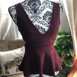 Maroon peplum